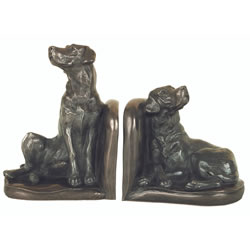 Small Image of Pair of Labrador Bookends in Cold Cast Bronze