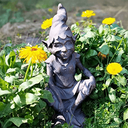 Extra image of Pixie on a Stone Sculpture Garden Ornament