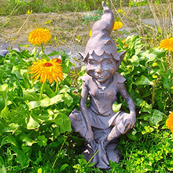 Image of Pixie on a Stone Sculpture Garden Ornament