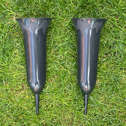 Extra image of Set of 2 Black Spiked Memorial Grave Flower Vases Container Holders for Flowers