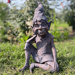 Extra image of Pixie Sitting Sculpture Garden Ornament
