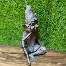 Extra image of Pixie Sitting Sculpture Garden Ornament
