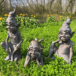 Extra image of Pixie on a Stone Sculpture Garden Ornament
