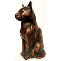 Extra image of Cast Iron Sitting Cat with a Hand Finished Bronze Patina