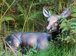 Extra image of Doe Deer Laying Garden Sculpture in Hand Cast Aluminium