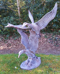 Extra image of Set of 3 Flying Ducks Garden Sculpture