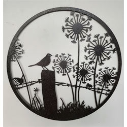 Extra image of Songbird Perching On A Post Wall Plaque