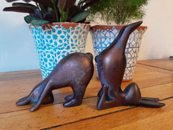 Image of Pair of Yoga Bunnies Sculptures