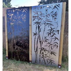 Extra image of Rustic Steel Garden Metal Bamboo Design Screen 1.8m Tall