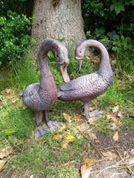 Extra image of Pair of Geese Sculptures - Hand Cast from High-Grade Aluminium