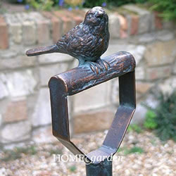 Extra image of Cast Iron Bird on a Garden Fork Sculpture