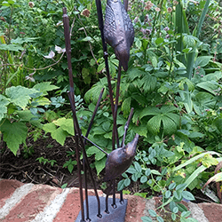 Extra image of Cast Iron Birds on Reeds Garden Statue - Aged Bronze Finish