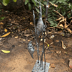 Extra image of Cast Iron Birds on Reeds Garden Statue - Aged Bronze Finish