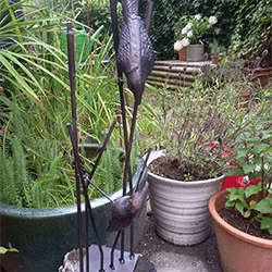 Extra image of Cast Iron Birds on Reeds Garden Statue - Aged Bronze Finish