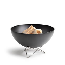 Small Image of Black Steel Firepit and BBQ Grill