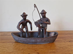 Extra image of Gone Fishing! Ornament Hand Cast in Aluminium with Antique Bronze Finish