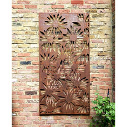 Small Image of Daisies Design 2mm Steel Rustic Metal Screen, 1.8m tall