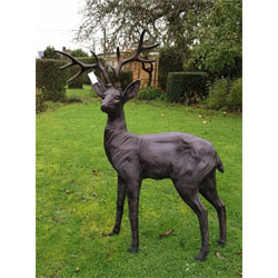 Image of Standing Stag Ornament Cast from Aluminium - Extra Large