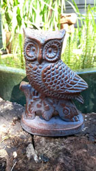 Extra image of Small Owl on Oak Branch Figurine
