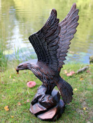 Image of Eagle Swooping Garden Sculpture