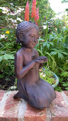 Extra image of Girl with Flower Garden Sculpture