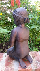 Extra image of Girl with Flower Garden Sculpture