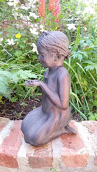 Extra image of Girl with Flower Garden Sculpture