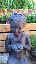 Extra image of Girl with Flower Garden Sculpture