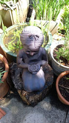 Extra image of Girl with Flower Garden Sculpture