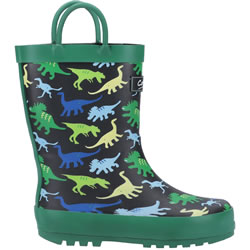 Image of Cotswold Kids Sprinkle Wellington Boots in Dinosaur Print