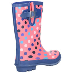 Extra image of Cotswold Paxford Women's Wellington Boots in Pink/Multi-Spot