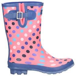 Small Image of Cotswold Paxford Women's Wellington Boots in Pink/Multi-Spot