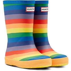 Small Image of Hunter Multicoloured Kids First Rainbow Print Wellingtons - INF 09