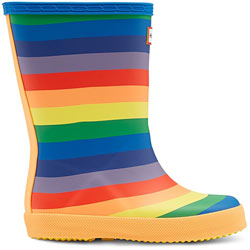Extra image of Hunter Multicoloured Kids First Rainbow Print Wellingtons - INF 07