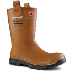 Small Image of Dunlop Brown/Black Purofort RigPRO Wellingtons