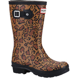 Extra image of Hunter Rich Big Kids Original Leopard Print - Tan/Saddle/Black UK Size 3