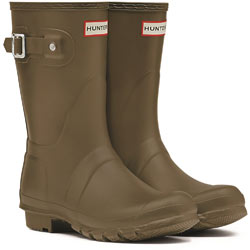 Extra image of Hunter Original Short Wellington Boots - Olive Leaf UK Size 3