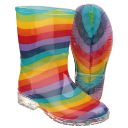 Extra image of Cotswold Kids Wellies in Rainbow Pattern