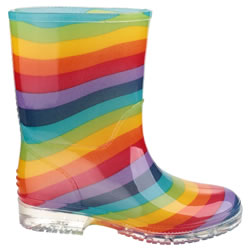 Extra image of Cotswold Kids Wellies in Rainbow Pattern