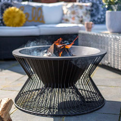 Image of La Hacienda Milan Contemporary Black Steel Firepit