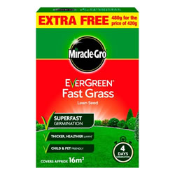 Small Image of Miracle-Gro Evergreen Fast Grass Lawn Grass Seed 16m2 Plus Extra (119618)