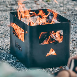 Small Image of Beer Box Firepit, BBQ Grill & Stool