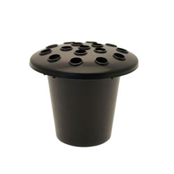 Small Image of Black Memorial Grave Vase & Lid for Fresh & Artificial Flowers