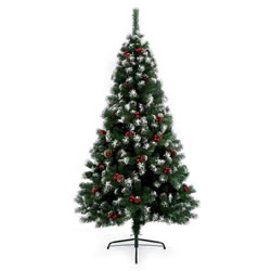 Small Image of Premier 1.5m Snow Tipped Berry and Cone Christmas Tree (TR500ST)