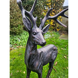Extra image of Large Standing Stag Aluminium Ornament - 97cm Tall
