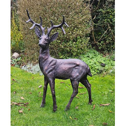 Small Image of Large Standing Stag Aluminium Ornament - 97cm Tall