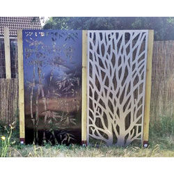 Extra image of Tree Design Steel Rustic Metal Screen, 1.8m tall