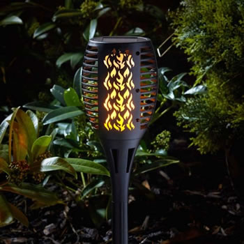 Image of Smart Garden Compact Flaming Torch Solar Lights Black (1012623)