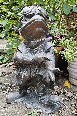 Image of Wind in the Willows Garden Sculpture of Toad of Toad Hall - 50cm