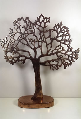 Image of Medium Metal Tree Of Life Sculpture in Oxidised Copper Finish